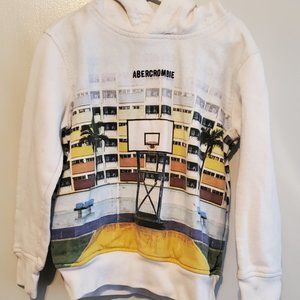 Abercrombie and Fitch White Basketball Sweatshirt Hoodie Size 5/6